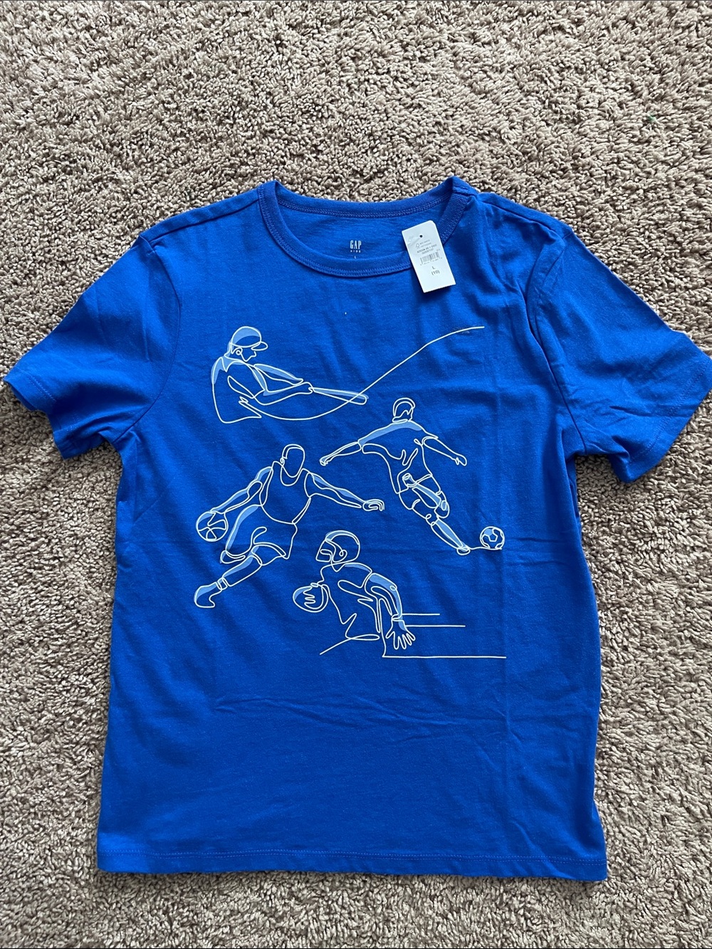 GAP Kids Royal Blue Athletic Line-Draw Sports Tee